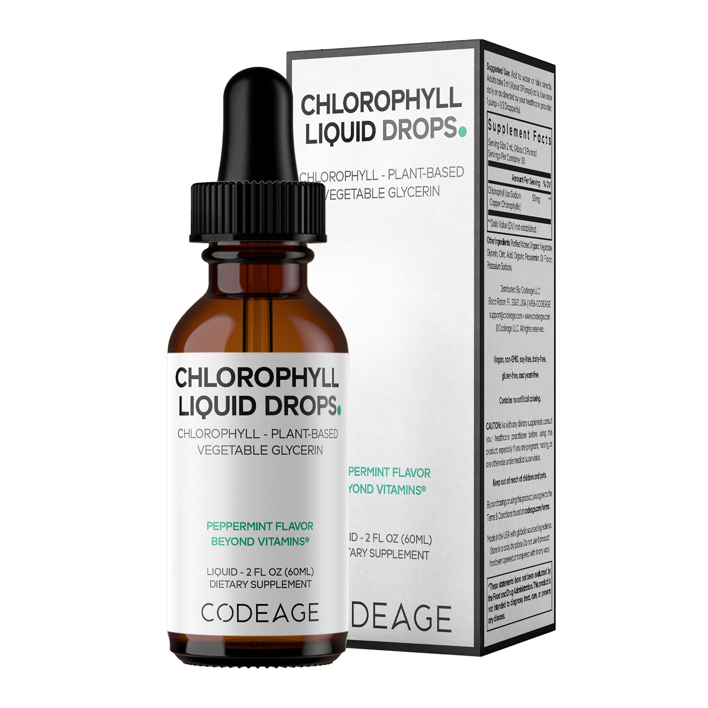 Chlorophyll Liquid Drops 50 mg - Peppermint - 2 oz. (30 Servings) | GNC